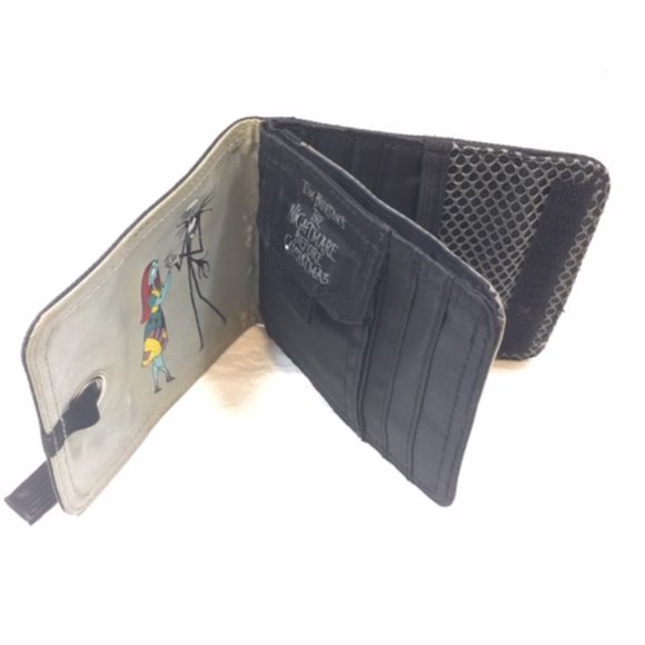 Tim Burton's The Nightmare Before Christmas Black Canvas Wallet Jack & Sally - Picture 6 of 16